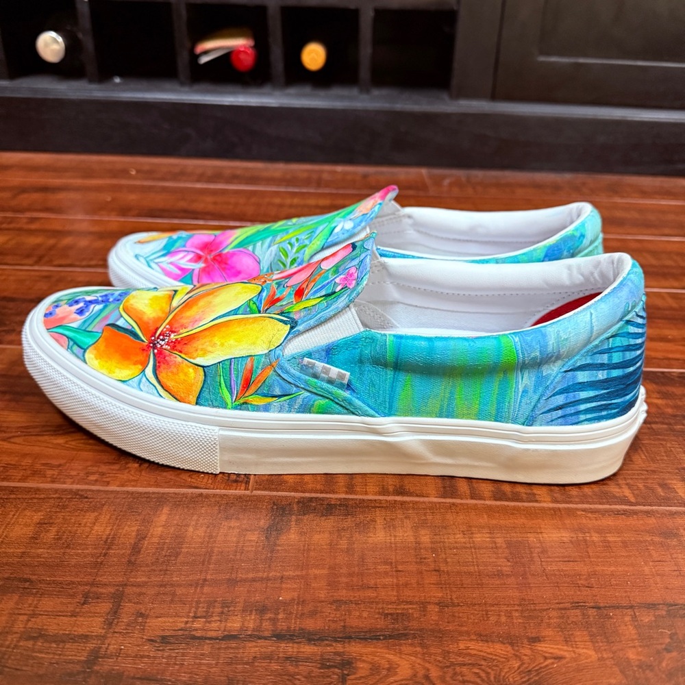 Van’s Custom Handpainted Mens sz 13 Popcrush Skateboarding Island Slip On shoes - Picture 6 of 12